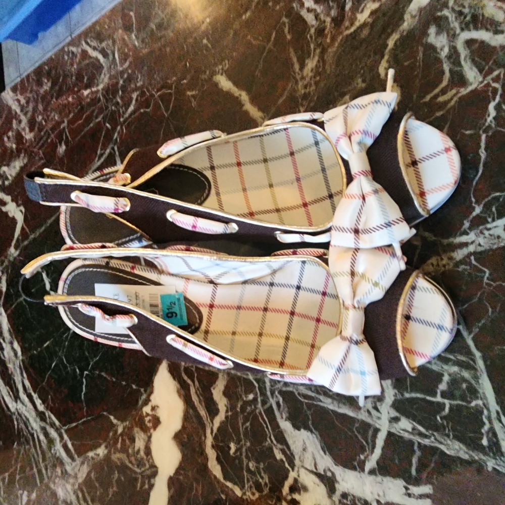 Coach Cream and Brown Sandals with Ankle Strap